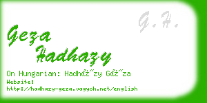geza hadhazy business card